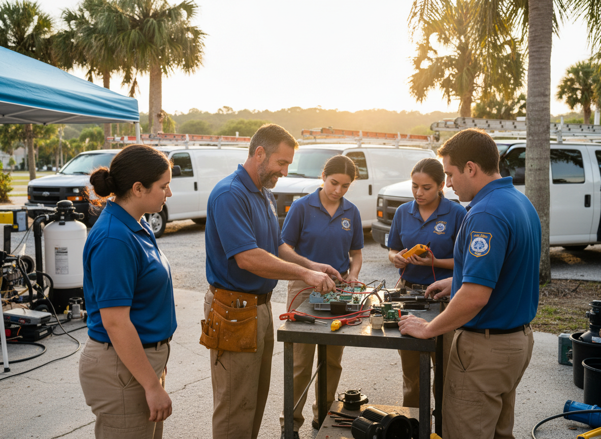 Clermont Pool Electrical Works team